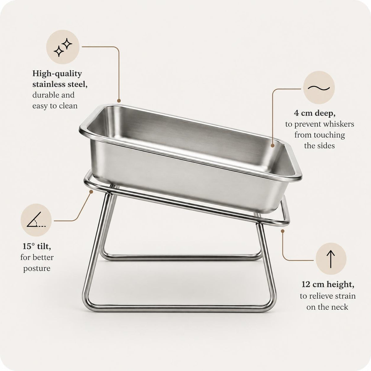 The Eversill bowl, medium: 15 degree tilt, 12 cm height